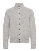 Wool-Blend Mockneck Cardigan Grey Polo Ralph Lauren