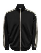 Onsriber Rlx Ls Zip Stripe Track Sweat Black ONLY & SONS