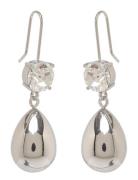 Drop Crystal Hook Earring Brown/Gold Silver Bud To Rose