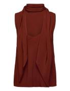 Blouse With Foulard Neckline Brown Mango
