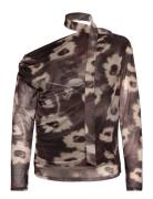 Floral-Print T-Shirt With Scarf Brown Mango