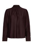 Textured Blouse With Foulard Burgundy Mango