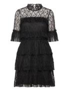 Frill Lace Dress Black Bubbleroom