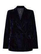 Double-Breasted Velvet Jacket Navy Mango