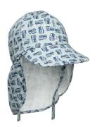 Cap W/Neck & Tie W/Print Blue Melton