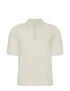 Ss Ck Tech Knit Sweater Polo 14G White Calvin Klein