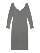 Half Milano Ls Midi Dress Grey Calvin Klein