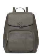 Pebbled Leather Medium Cameryn Backpack Grey Lauren Ralph Lauren