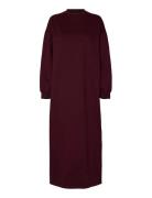 Slfgia Ls Ankle Dress Burgundy Selected