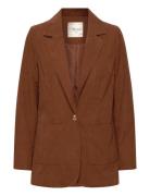 Crkanna Corduroy Blazer Brown Cream