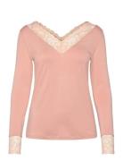 Crtrulla Ls Lace T-Shirt Pink Cream