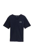 Printed V-Neck T-Shirt Navy Tom Tailor