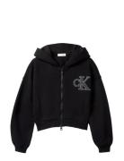 Ck Logo Terry Zip Through Black Calvin Klein
