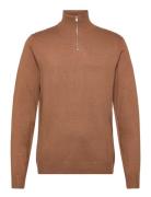 Ecovero Half Zip L/S Knit Brown Lindbergh