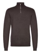 Ecovero Half Zip L/S Knit Brown Lindbergh