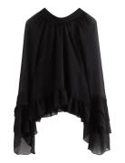Rent Bluse Med Volanger Black Lindex