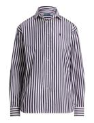 Relaxed Fit Striped Cotton Shirt Purple Polo Ralph Lauren