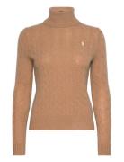 Wool-Cashmere Cable Turtleneck Sweater Beige Polo Ralph Lauren