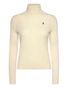 Wool-Cashmere Cable Turtleneck Sweater Cream Polo Ralph Lauren