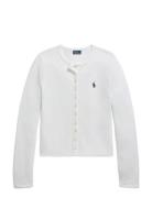 Stretch Mesh Cotton Crewneck Cardigan White Polo Ralph Lauren