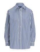 Over Fit Striped Cotton Shirt Navy Polo Ralph Lauren