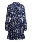 Floral Butt D Crepe Dress Navy Polo Ralph Lauren