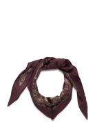 Floral Silk Twill Diamond Scarf Burgundy Lauren Ralph Lauren