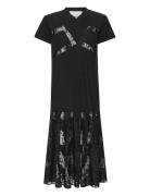 Lace Mix Pleat Dress Black REMAIN Birger Christensen