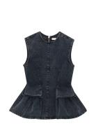 Peplum Denim Top Black REMAIN Birger Christensen