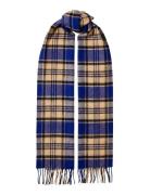 Slmtope Wool Check Scarf Blue Selected