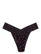 Hanky Panky Cross-Dyed Leopard, Original Rise Thong Black Hanky Panky