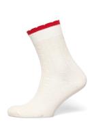 Scallop Sock Cream Becksöndergaard