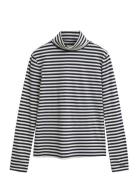 Light Cotton Striped Ls Turtleneck Navy GANT