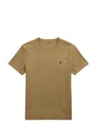 Custom Slim Fit Jersey Crewneck T-Shirt Beige Polo Ralph Lauren