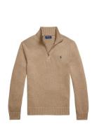 Cotton Quarter-Zip Mockneck Sweater Beige Polo Ralph Lauren