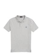 Custom Slim Fit Stretch Mesh Polo Shirt Grey Polo Ralph Lauren
