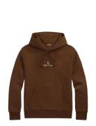 Logo Double-Knit Hoodie Brown Polo Ralph Lauren