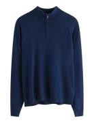 Sweater Fineknit Halfzip Navy Lindex