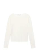 Long-Sleeved Fine-Knit Sweater Cream Mango