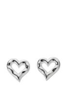Puff Heart Earrings Silver Silver Syster P