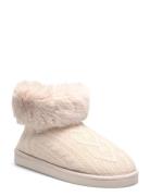 Saar Cable Knit Boot Cream Hunkemöller