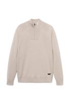 Breathable Zip-Neck Sweater Beige Mango