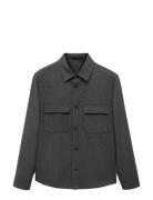 Wool Overshirt With Pockets Grey Mango