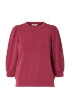 Slftenny 3/4 Sweat Top Noos Burgundy Selected