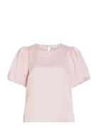 Viellette 2/4 Satin Puff Top - Noos Pink Vila