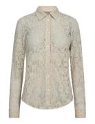 Mmkether Lace Sequin Shirt Beige MOS MOSH