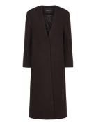 Long Wool Coat Brown Mango