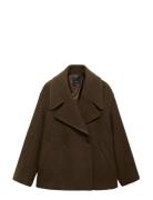 Over D Wool Coat With Maxi Lapels Brown Mango