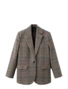 Wool Check Blazer Brown Mango