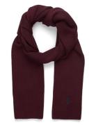 Signature Pony Wool Scarf Burgundy Polo Ralph Lauren
